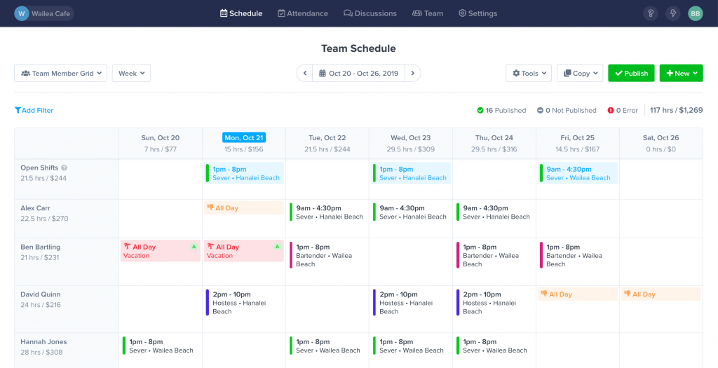 Zoomshift meetings dashboard -min
