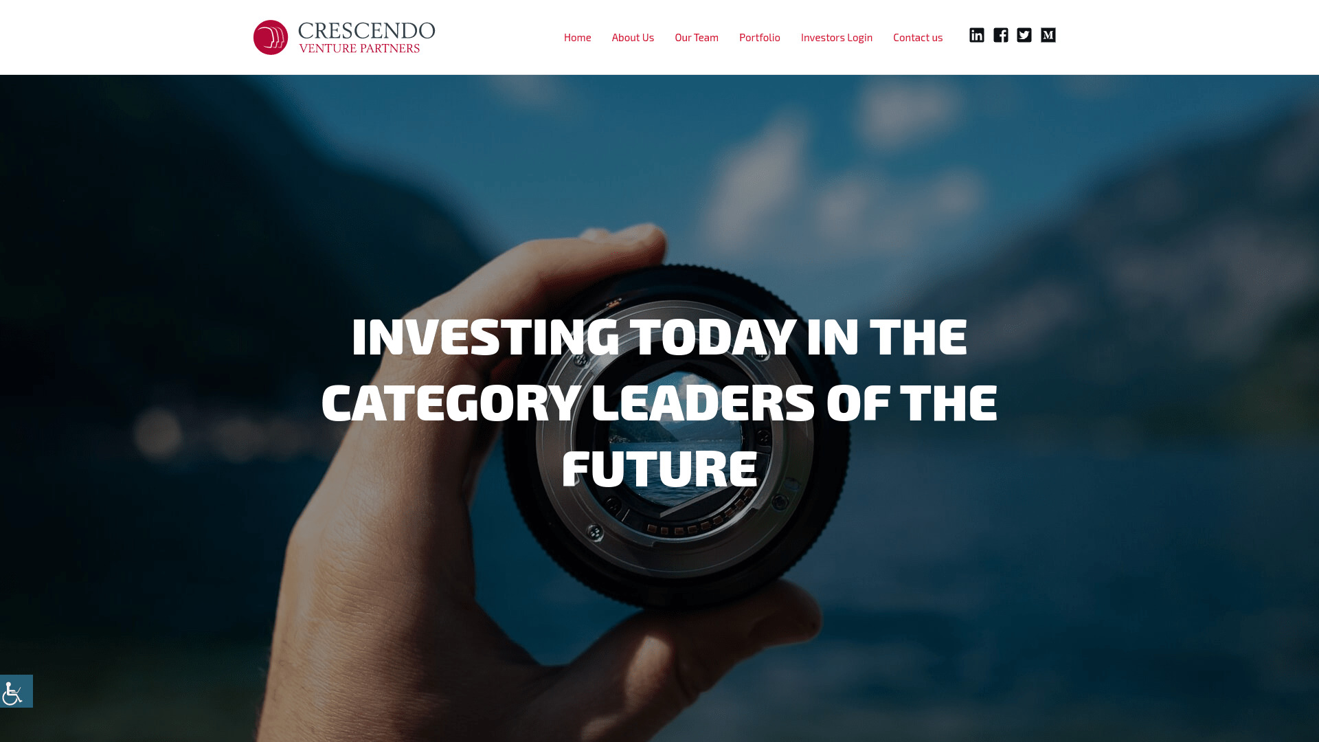 Screenshot of the Crescendo VC website.