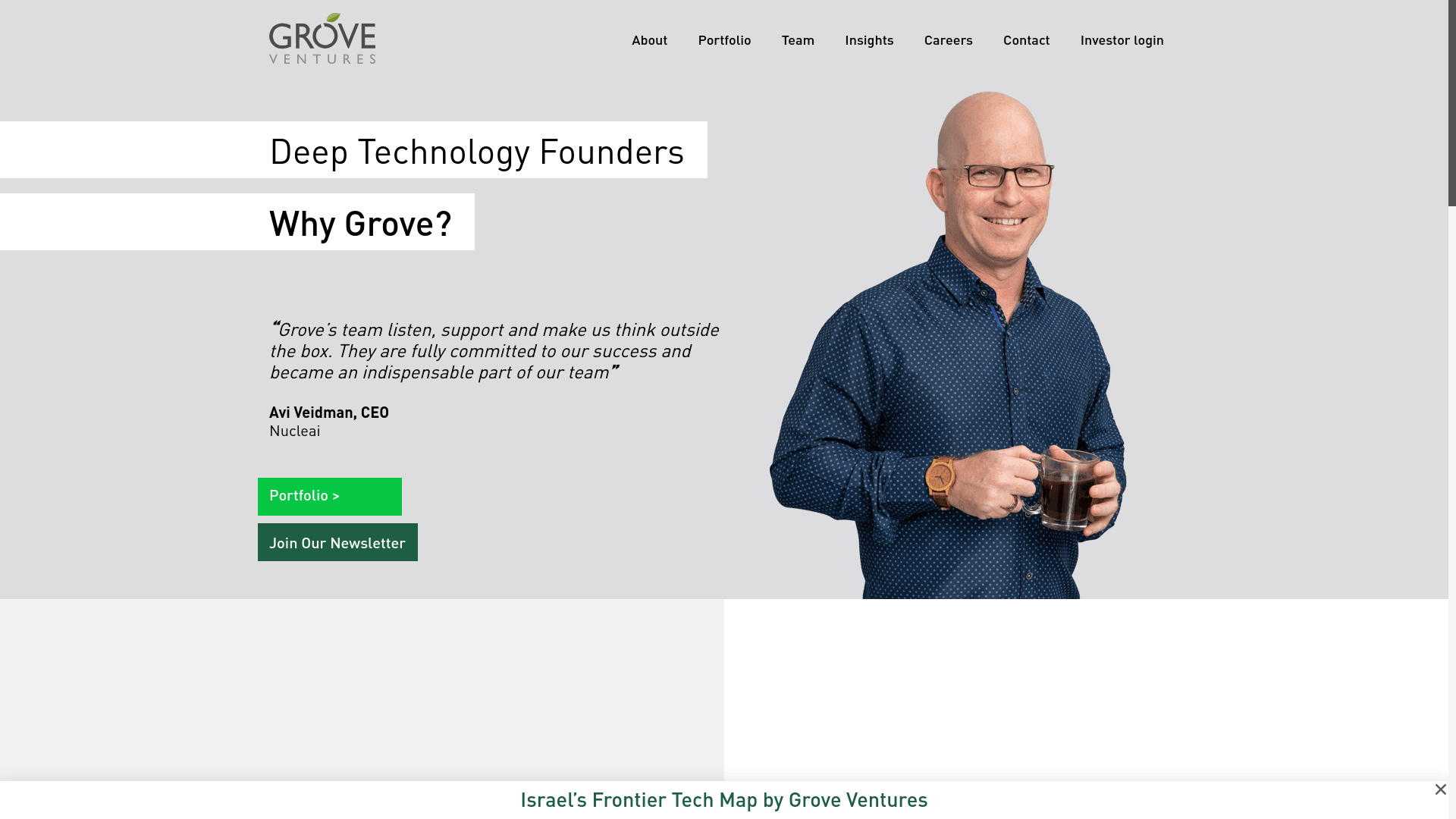 Screenshot of the Grove Ventures website.