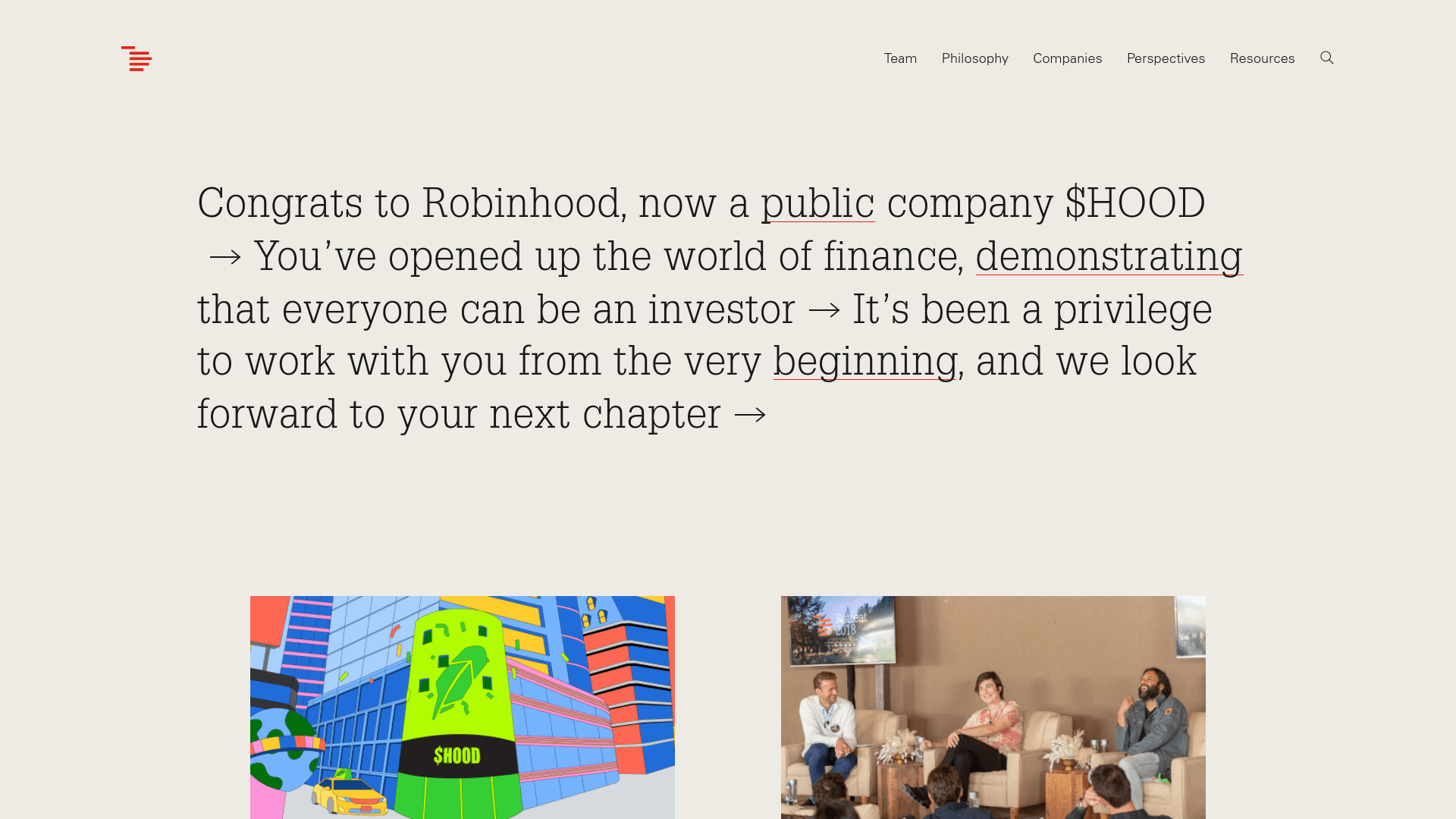 Screenshot of the Index Ventures website.