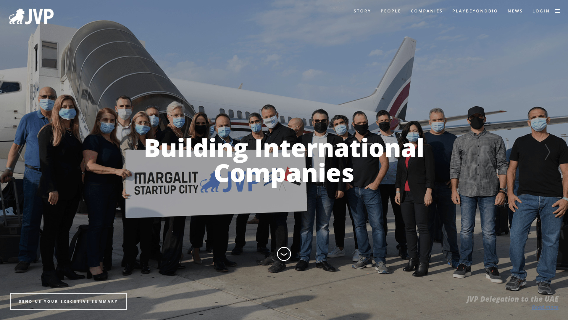 Screenshot of the Jerusalem Venture Partners website.