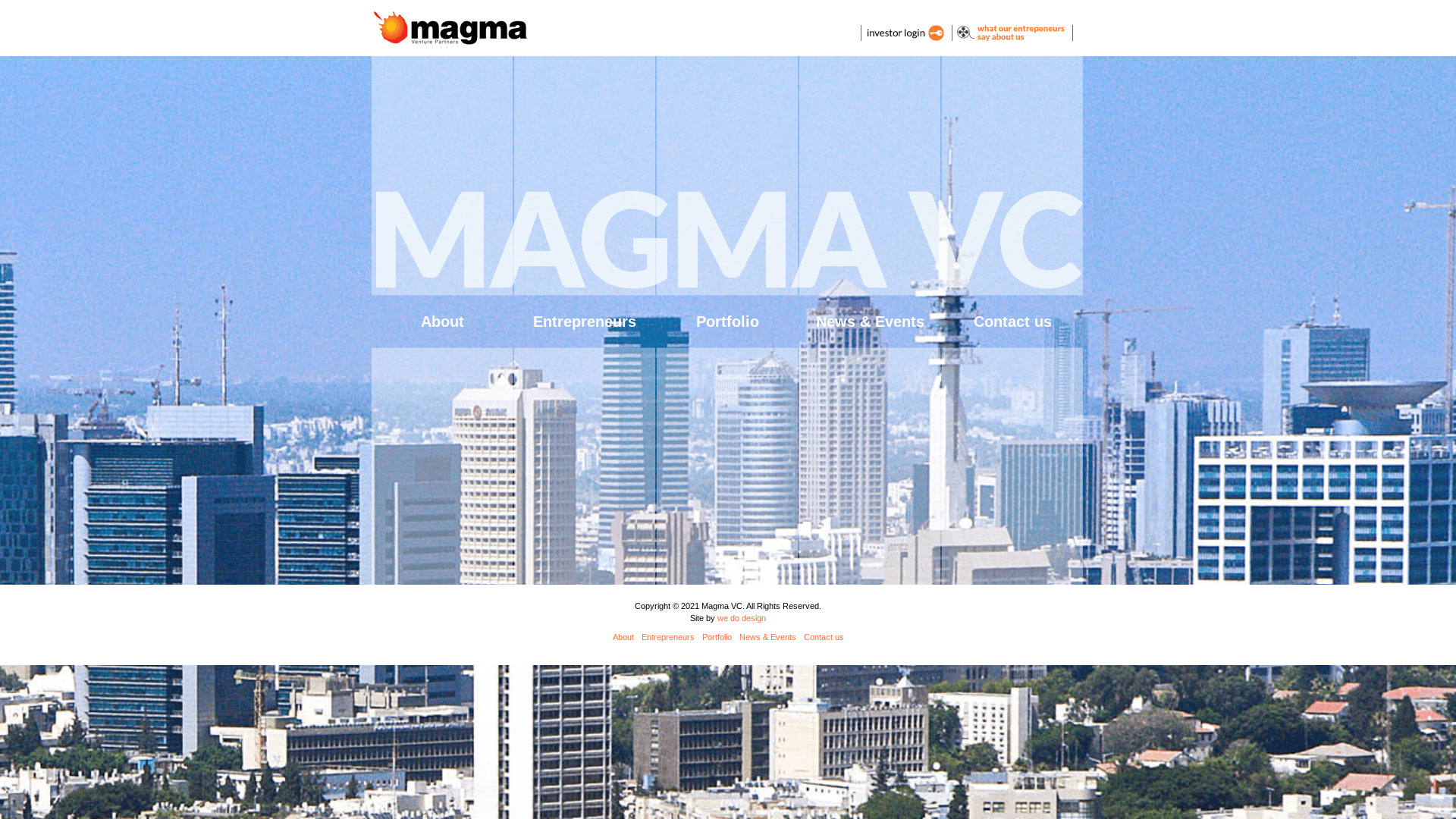 Screenshot of the Magma Venture Partners website.