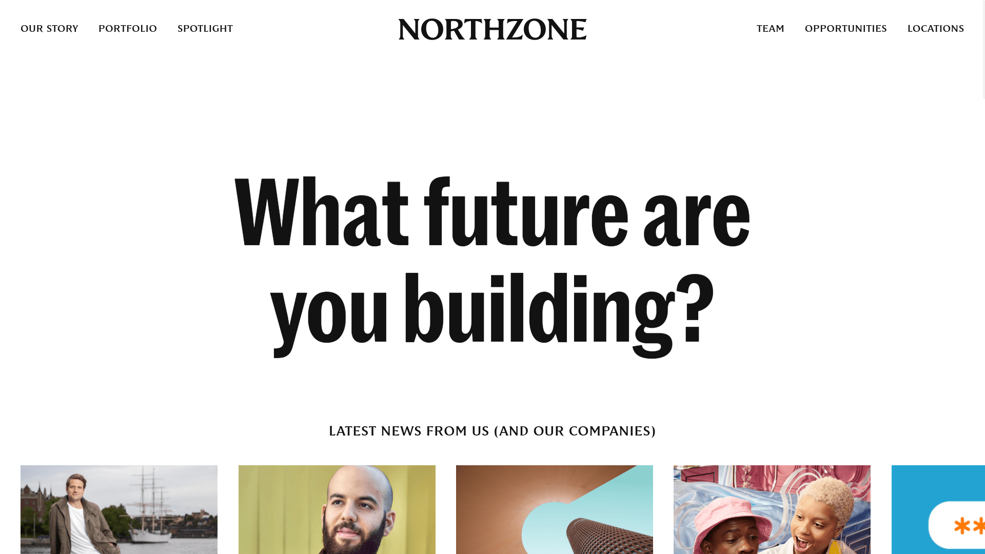 Screenshot of the Northzone website.