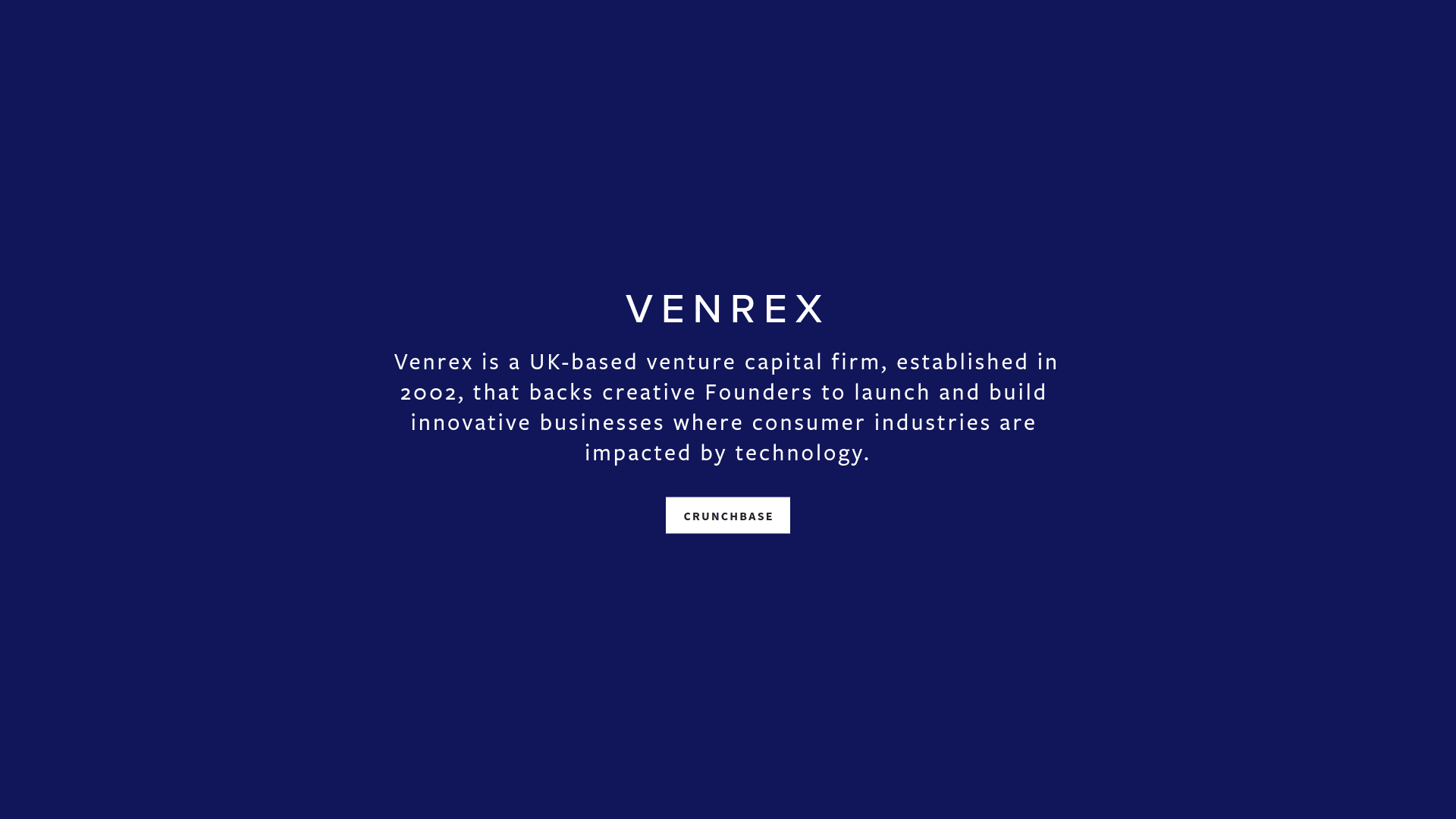 Screenshot of the Venrex website.