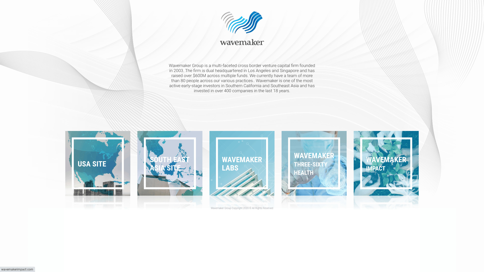 Screenshot of the Wavermaker Partners website.
