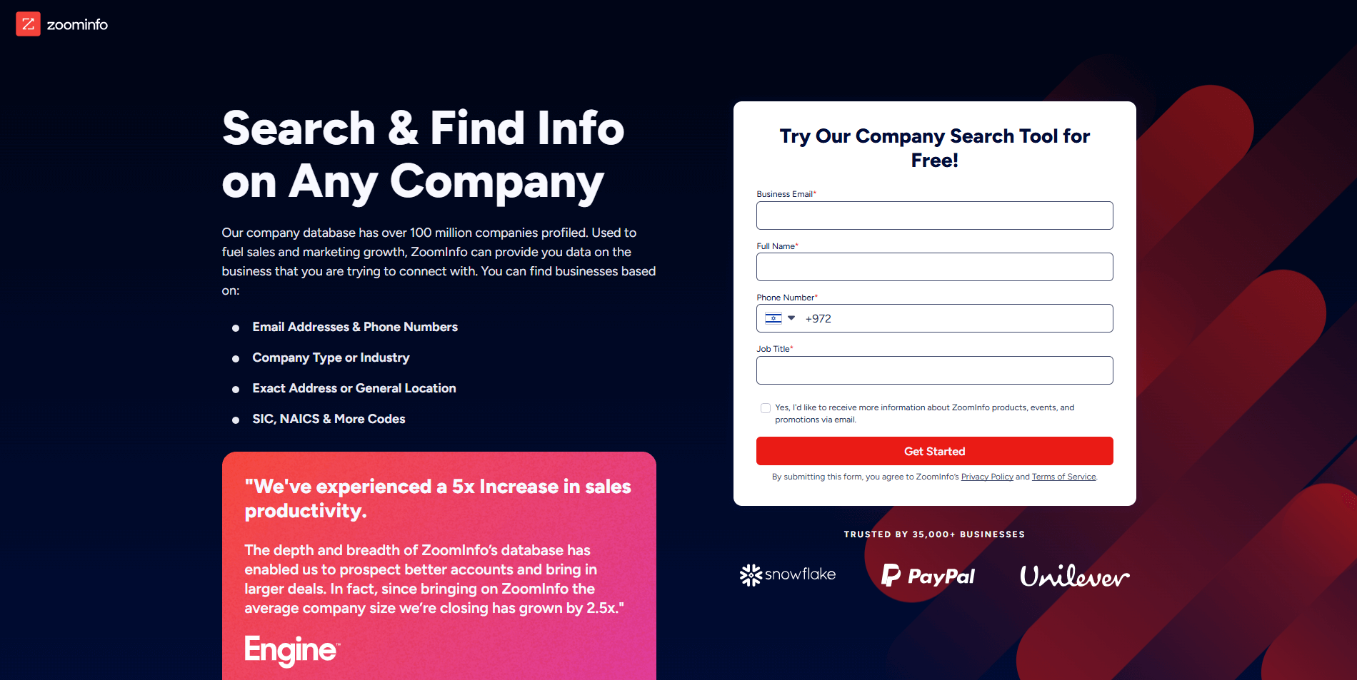 zoominfo homepage
