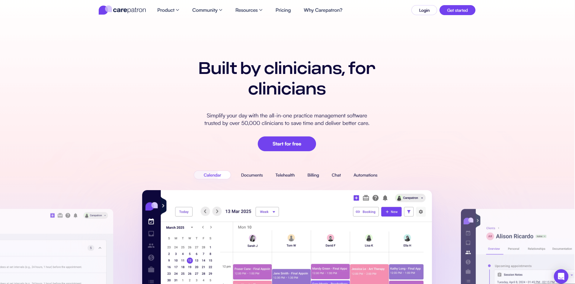 carepatron homepage