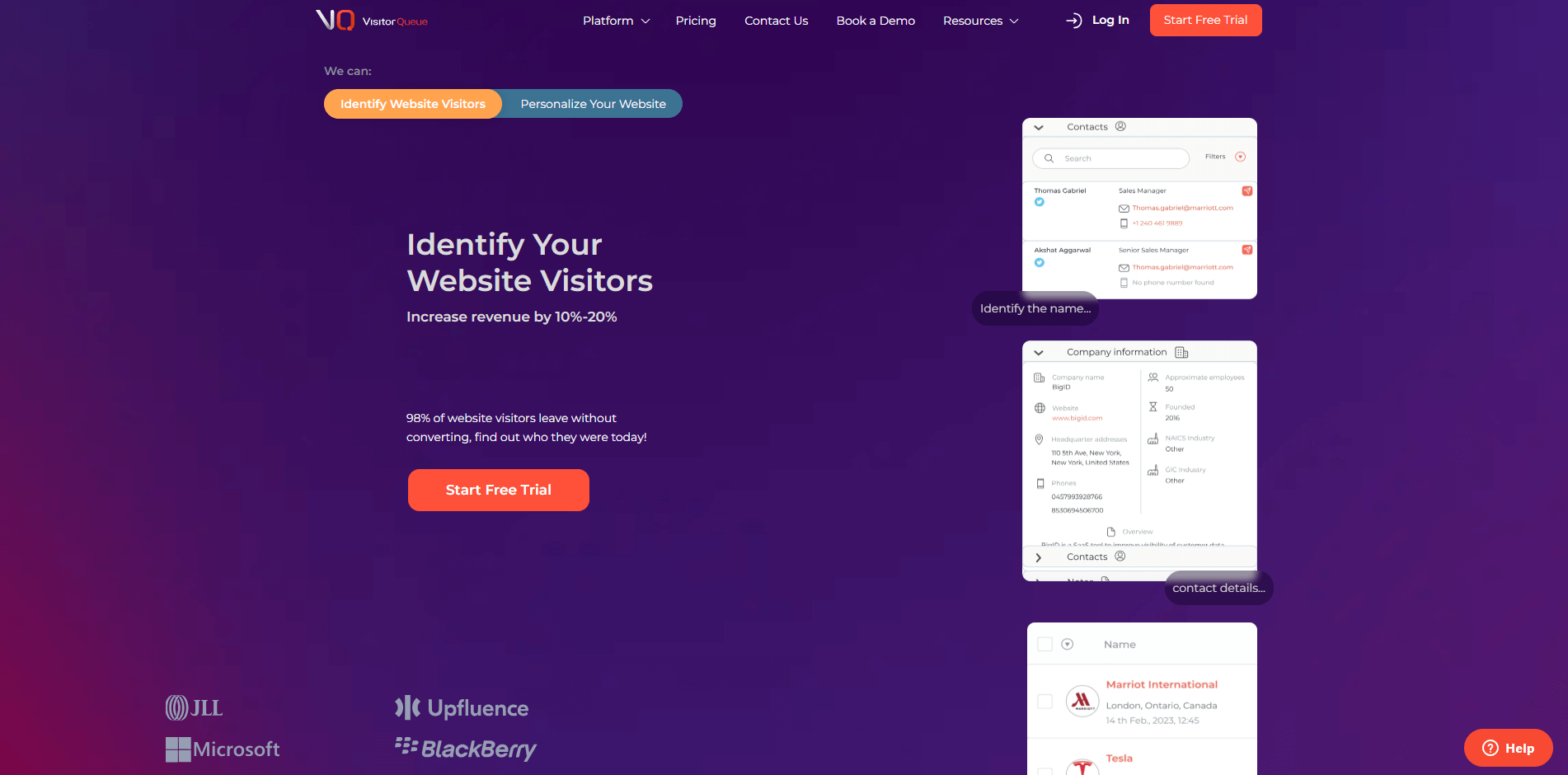 Visitor Queue Homepage