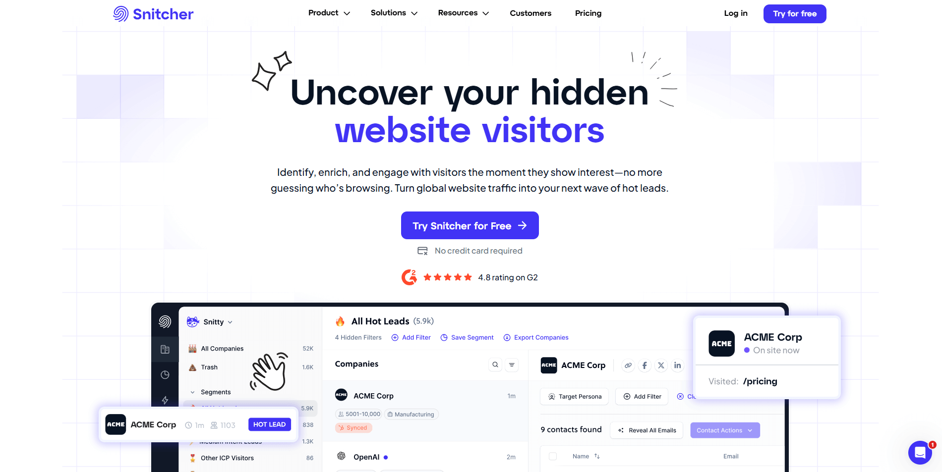 Snitcher Homepage