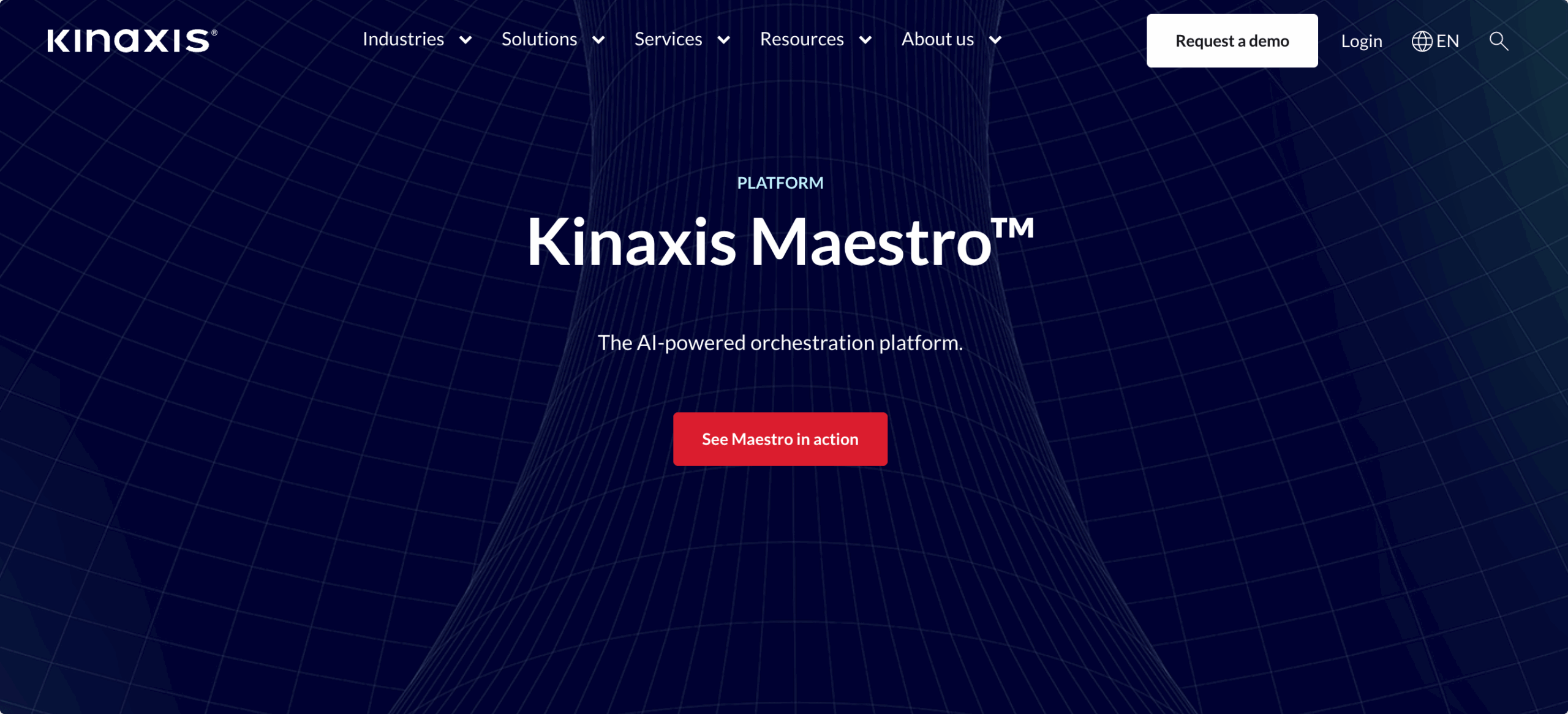 Kinaxis Maestro homepage screenshot