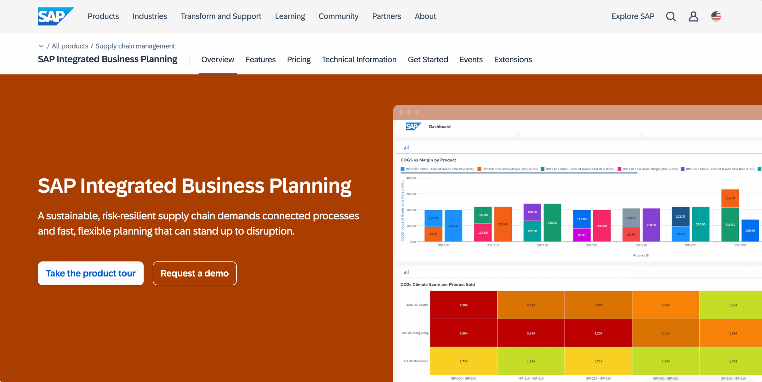 SAP Integrated Business Planning (IBP) homepage screenshot