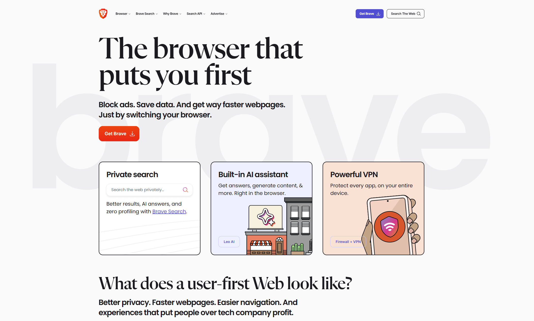 brave homepage