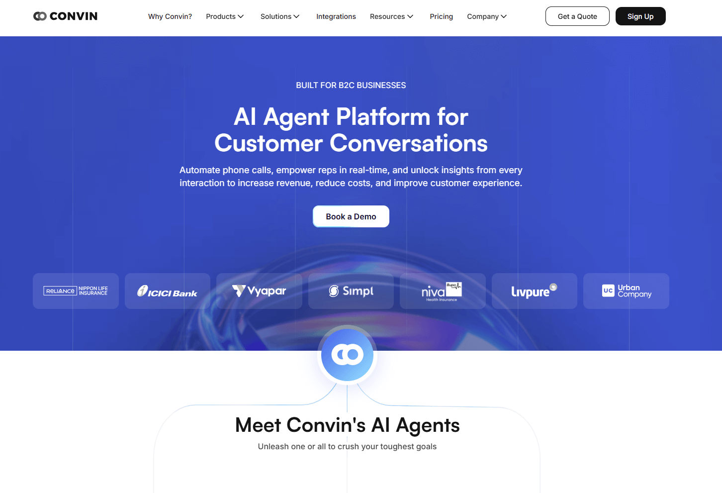 convin.ai homepage
