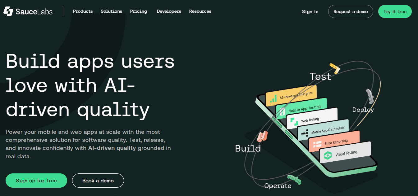 saucelabs homepage