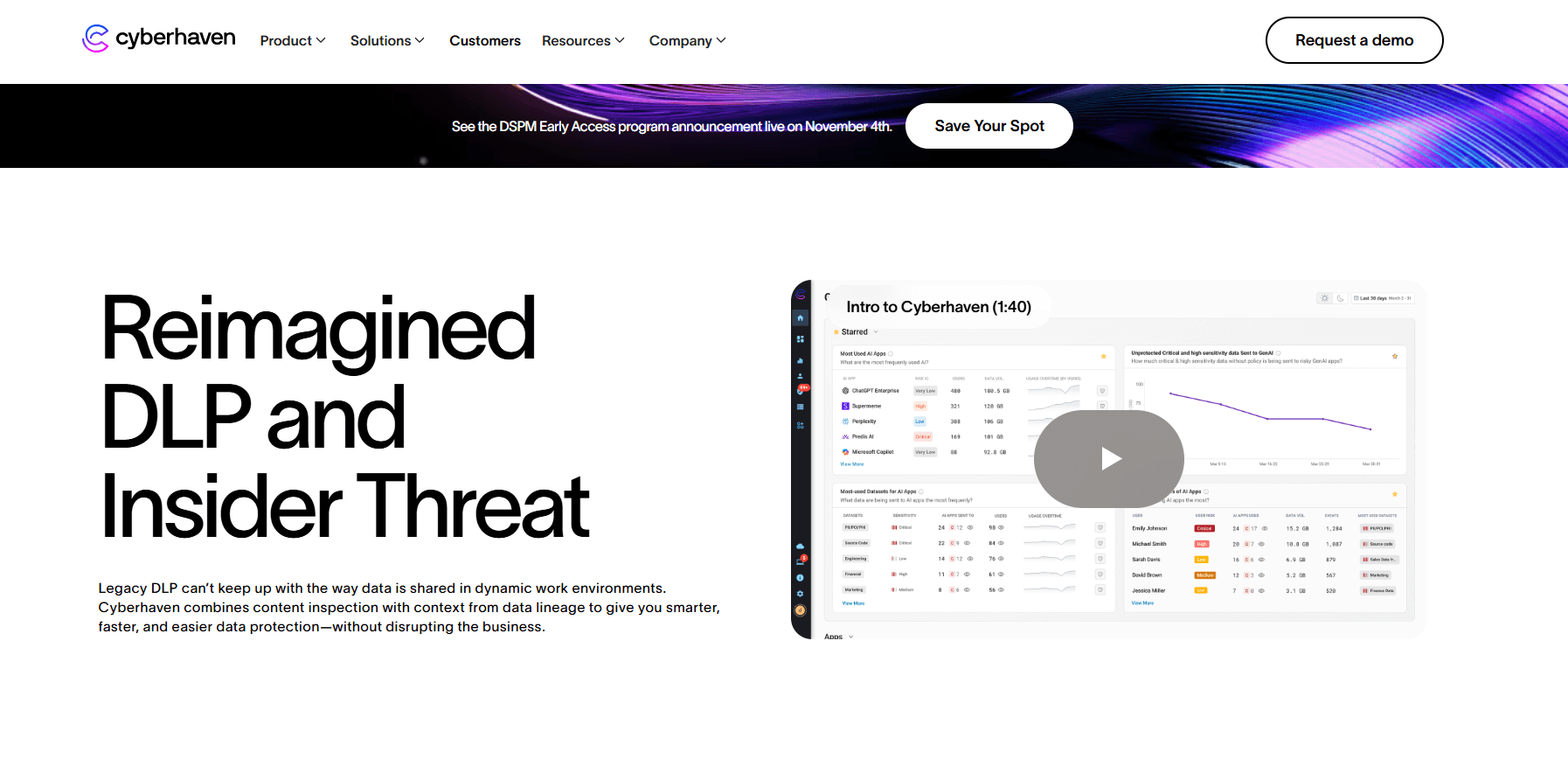 cyberhaven homepage