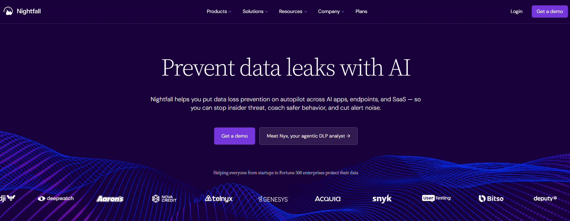 nightfall homepage