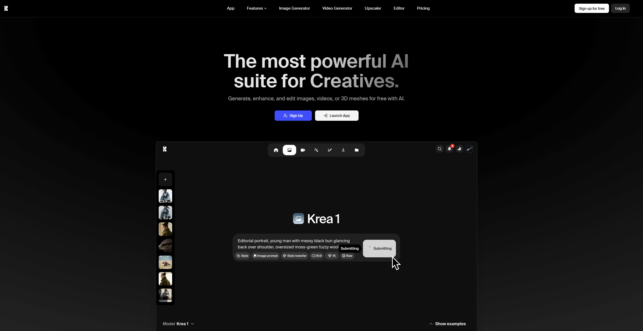 krea homepage