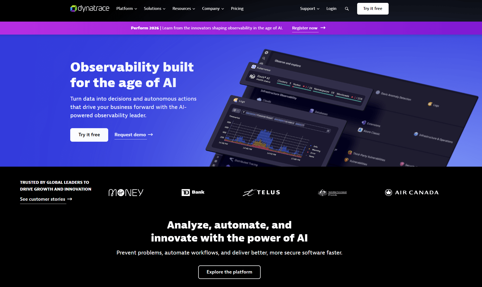 dynatrace homepage