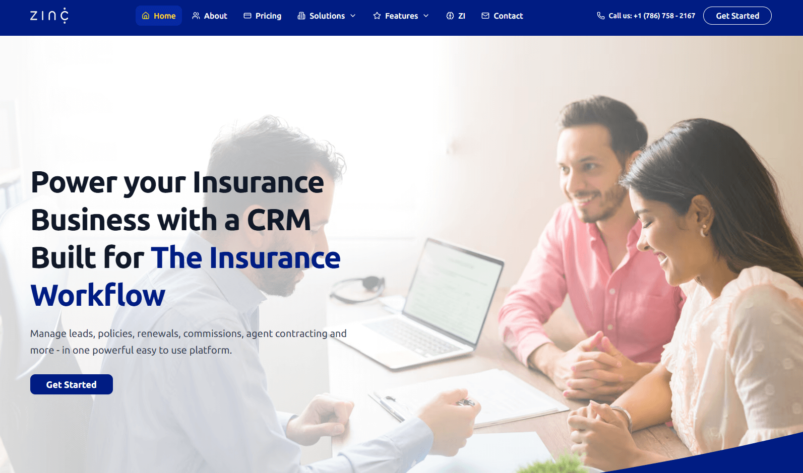 zincrm homepage