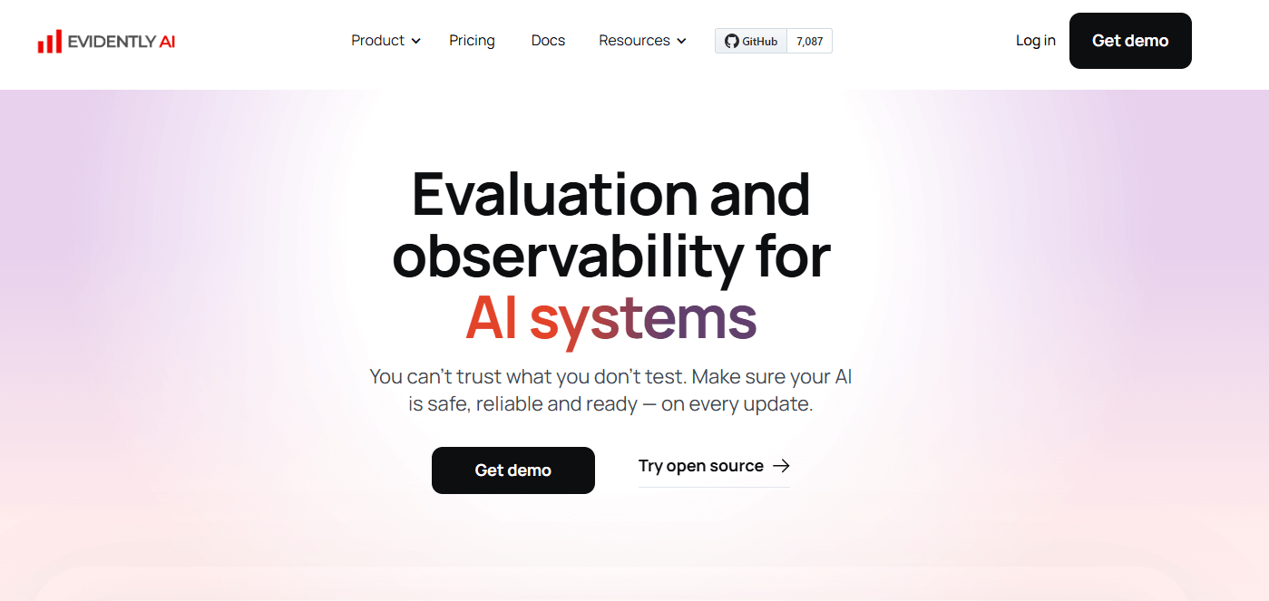 evidentlyai homepage