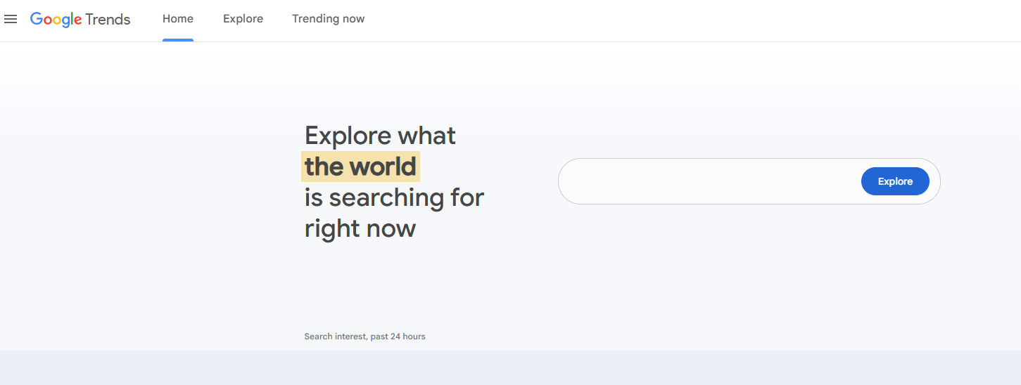 googletrends homepage