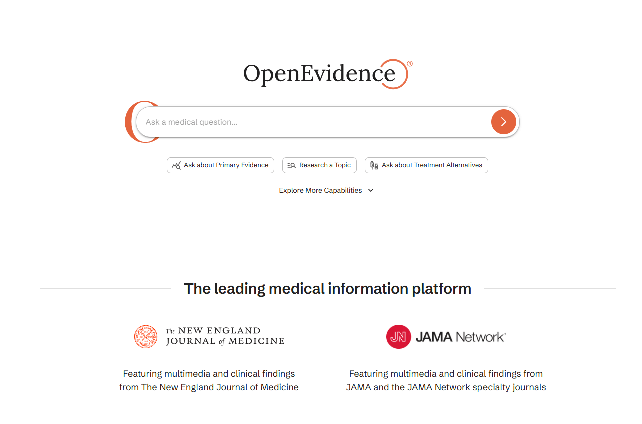 openevidence homepage