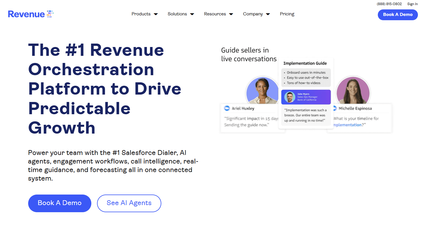 revenue homepage