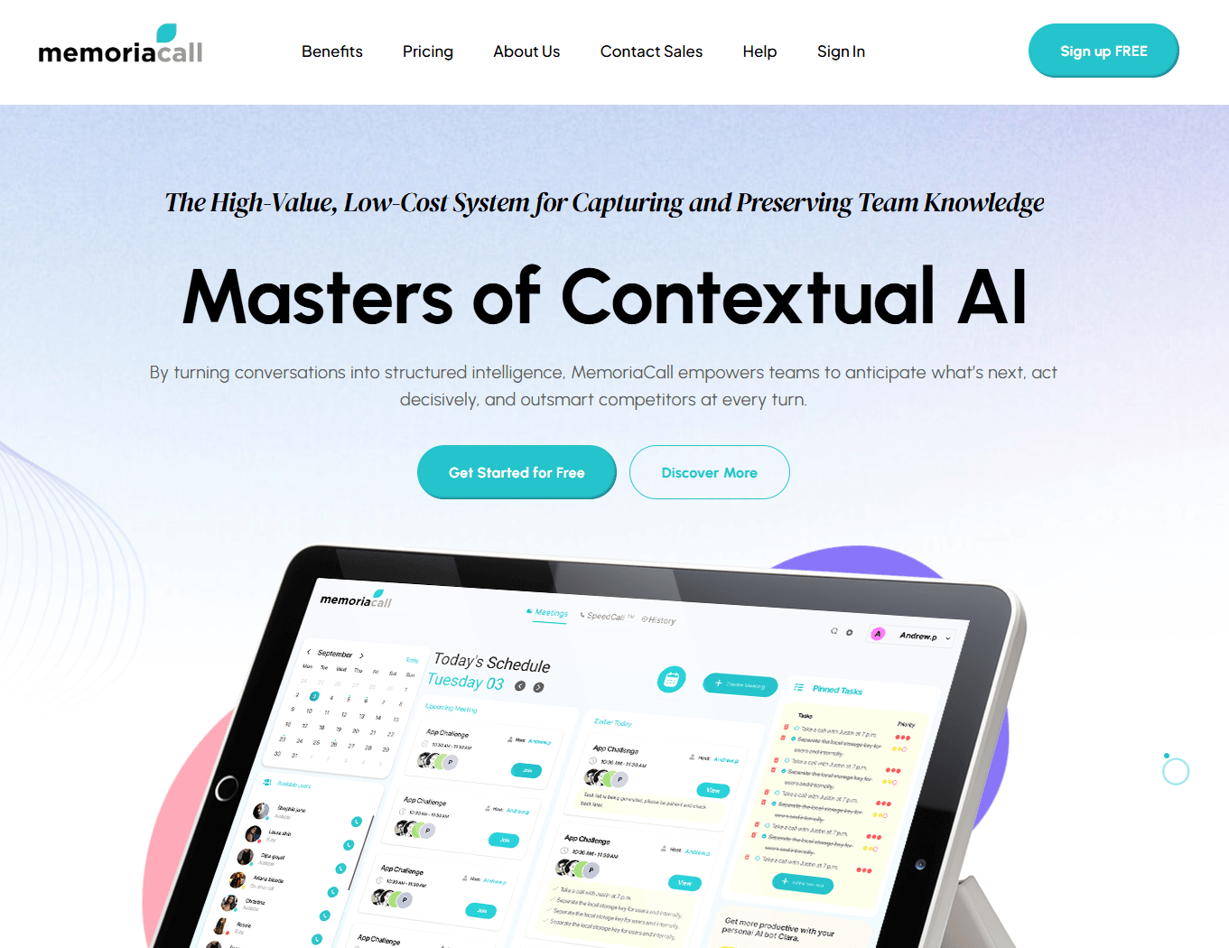 memoriacall homepage