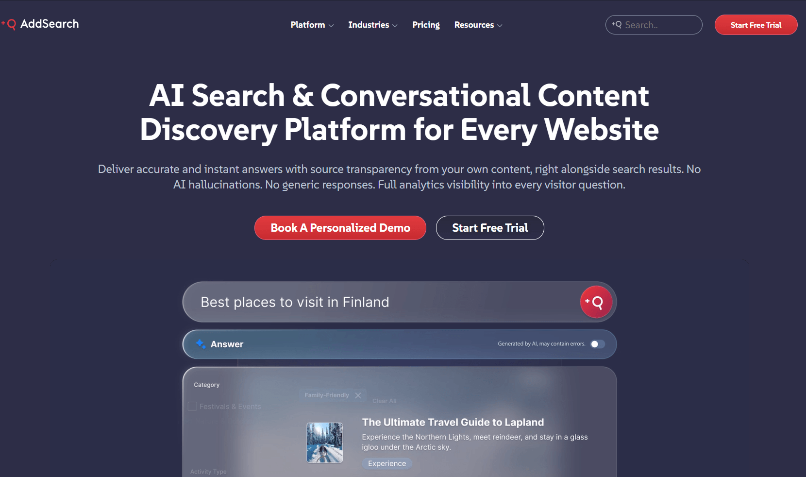 addsearch homepage