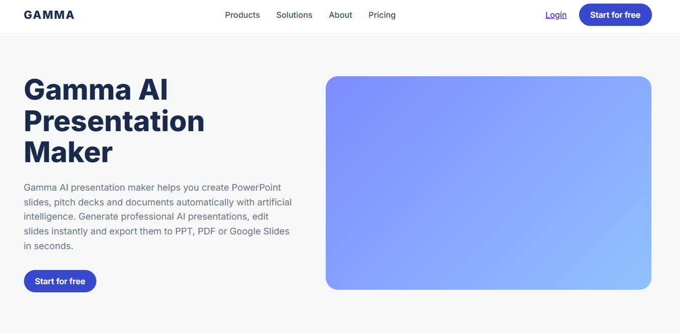 gamma homepage