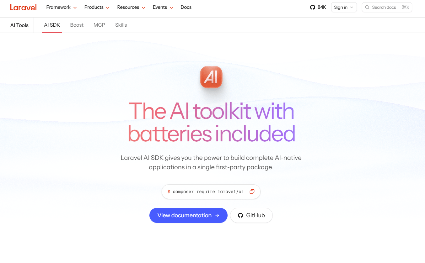 laravel homepage