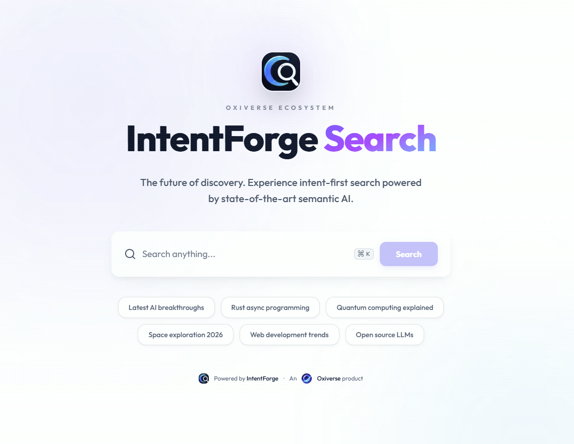 oxiverse homepage
