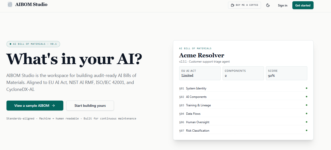 aibom studio homepage