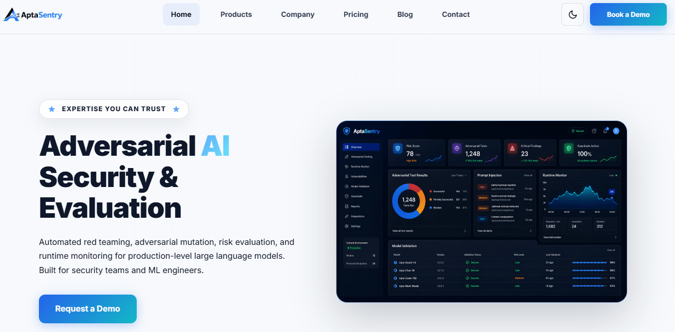 aptasentry homepage