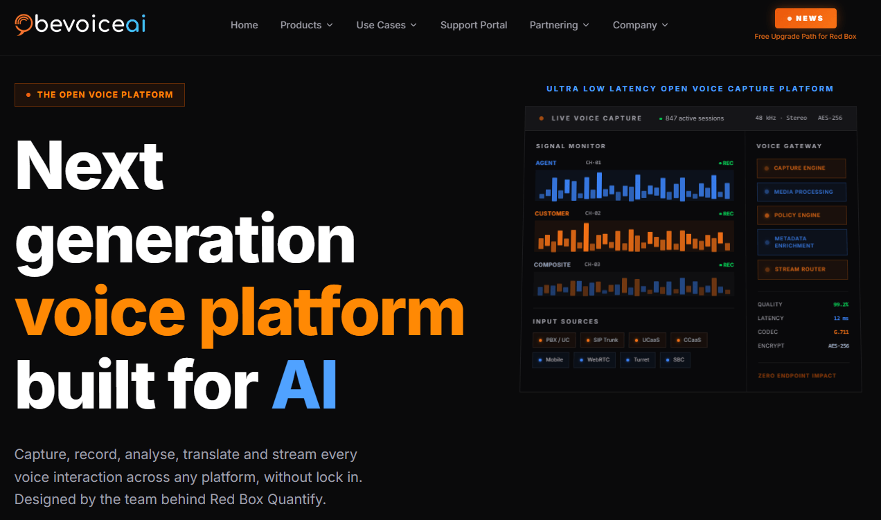 bevoiceai homepage