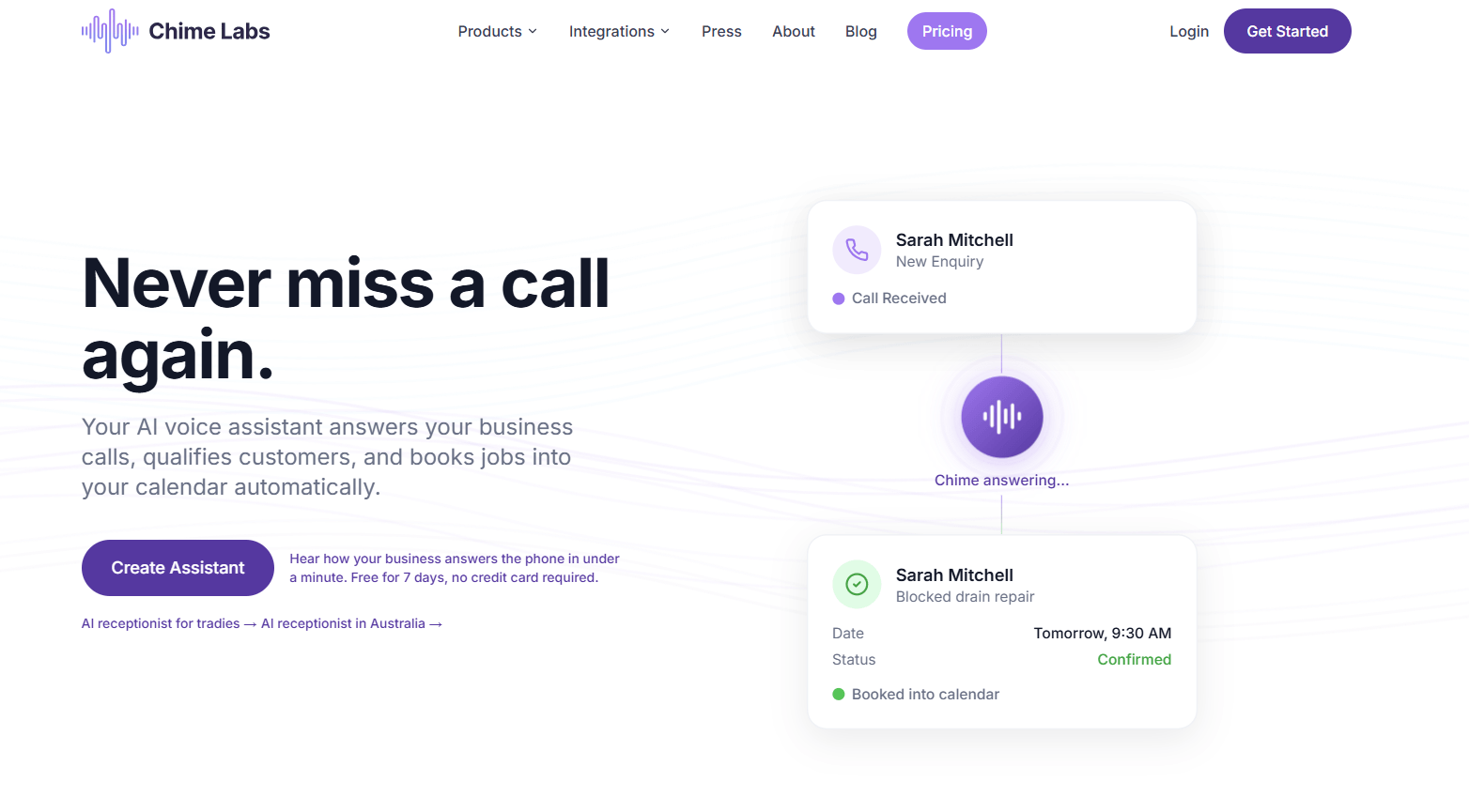 chime labs homepage