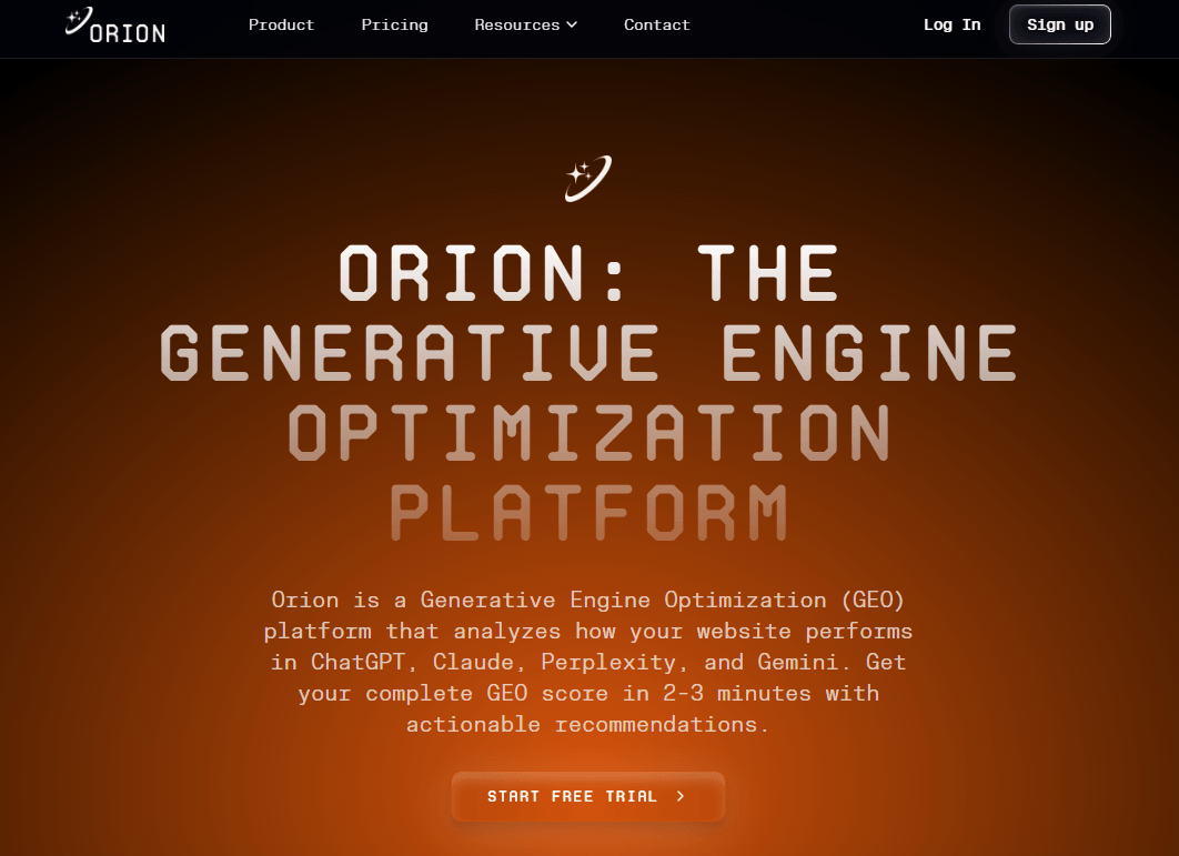 orion homepage