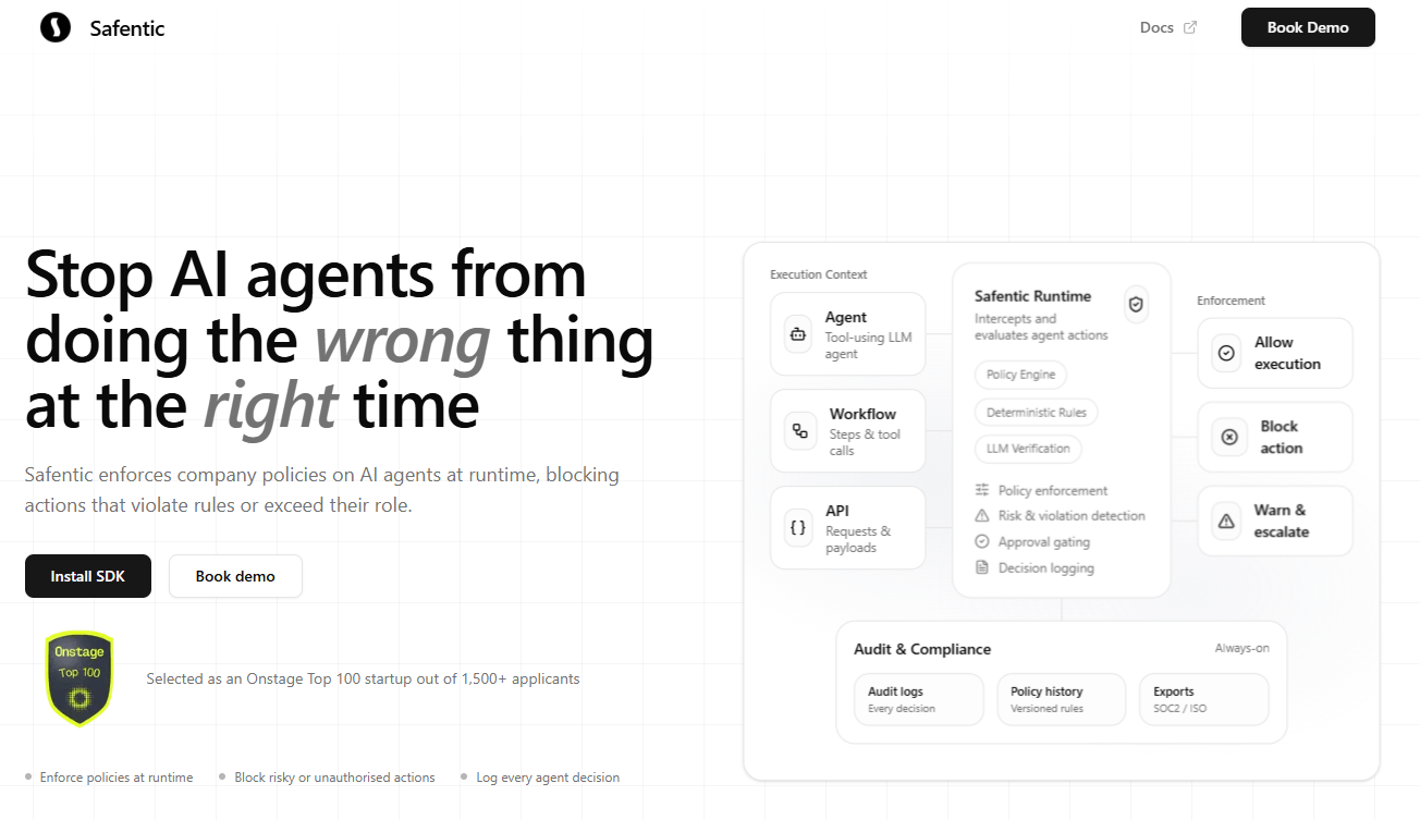 safentic homepage