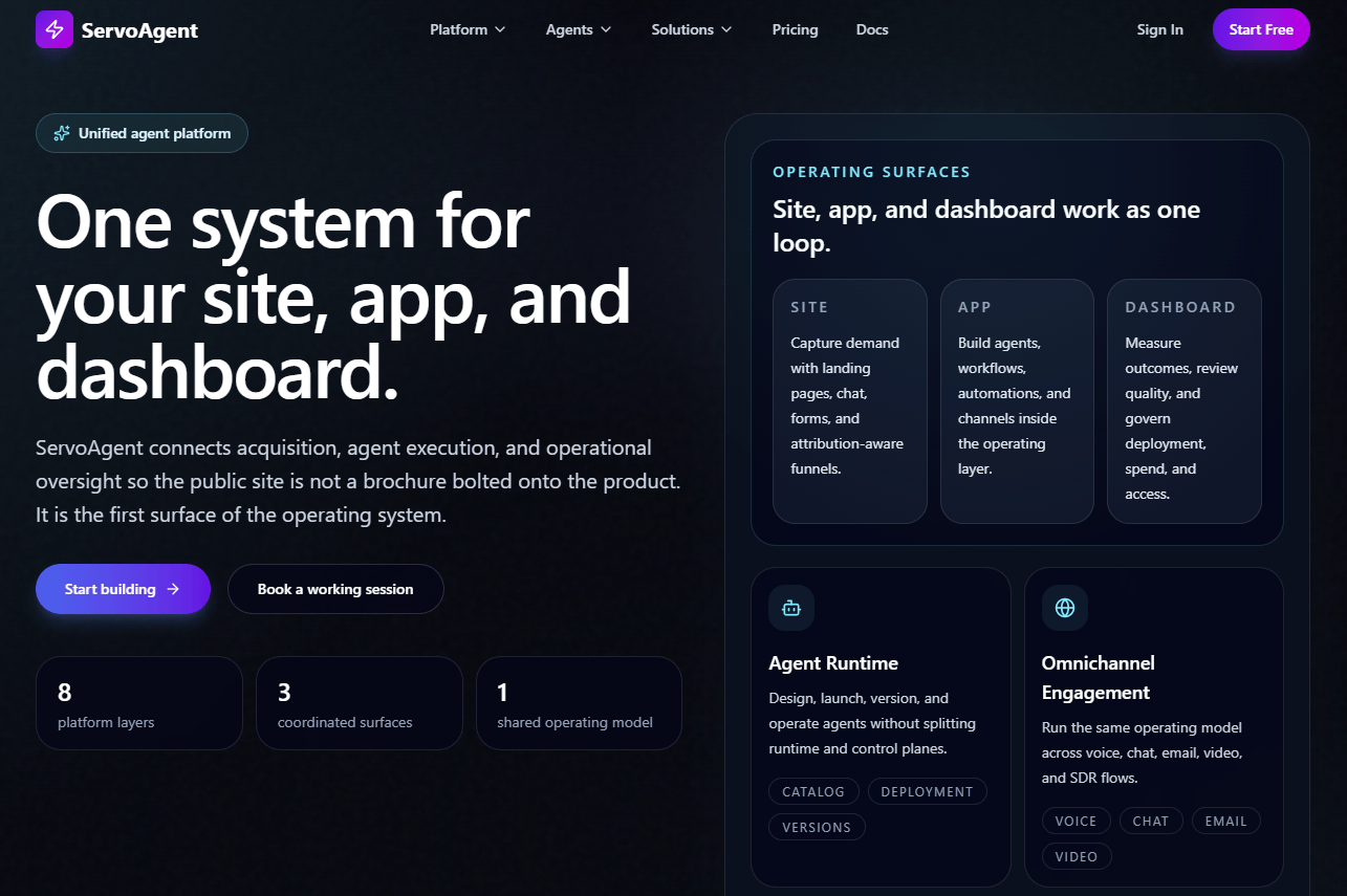servoagent homepage