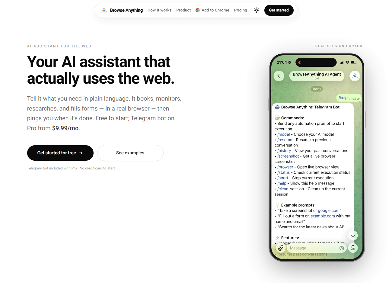 browseanything homepage