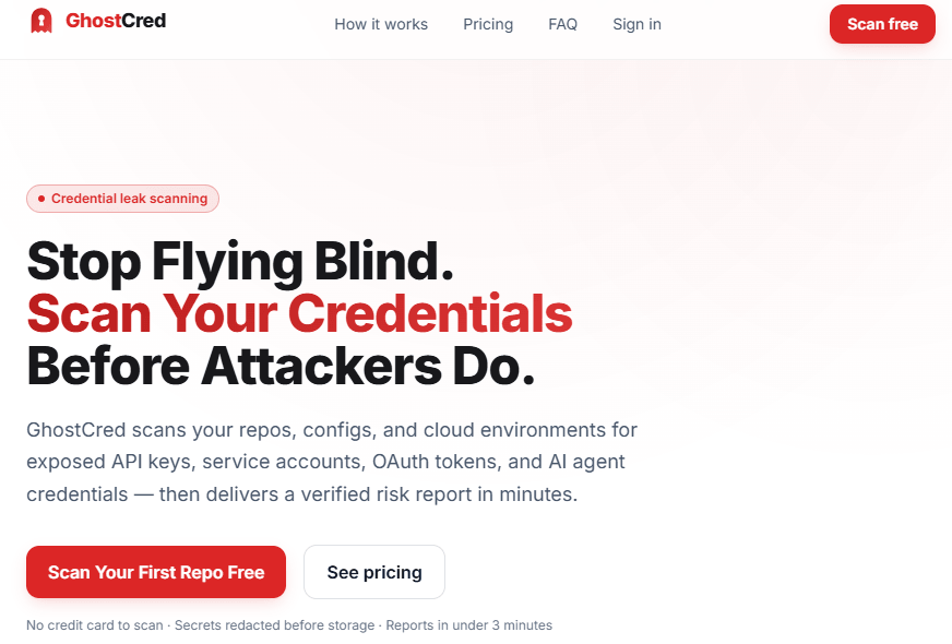 ghostcred homepage