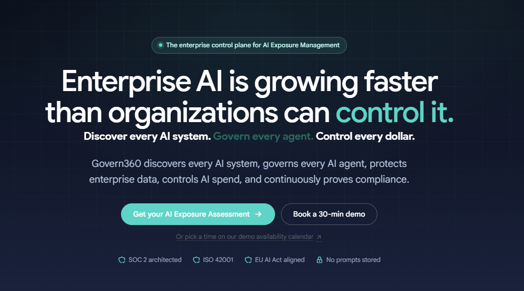 govern360 homepage
