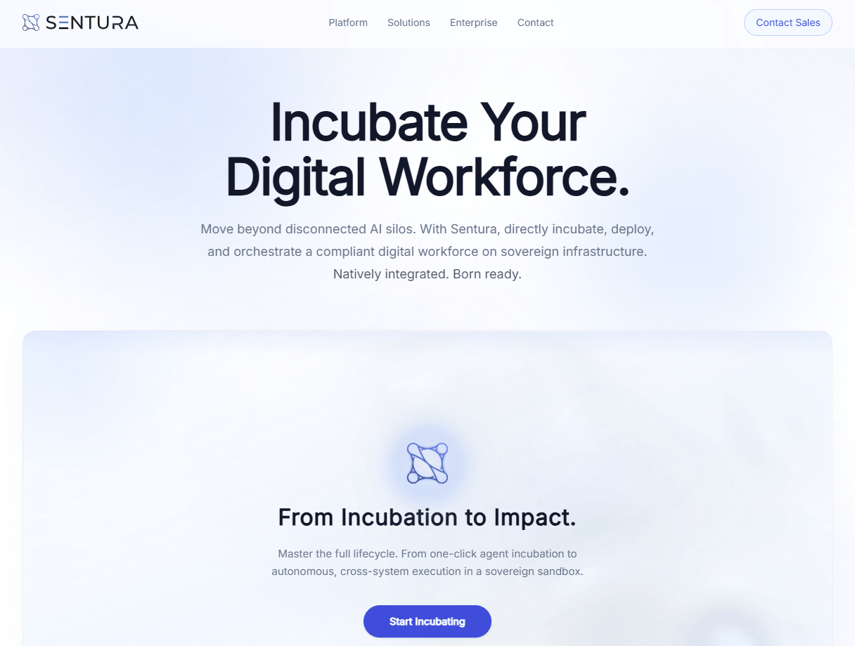 sentura homepage