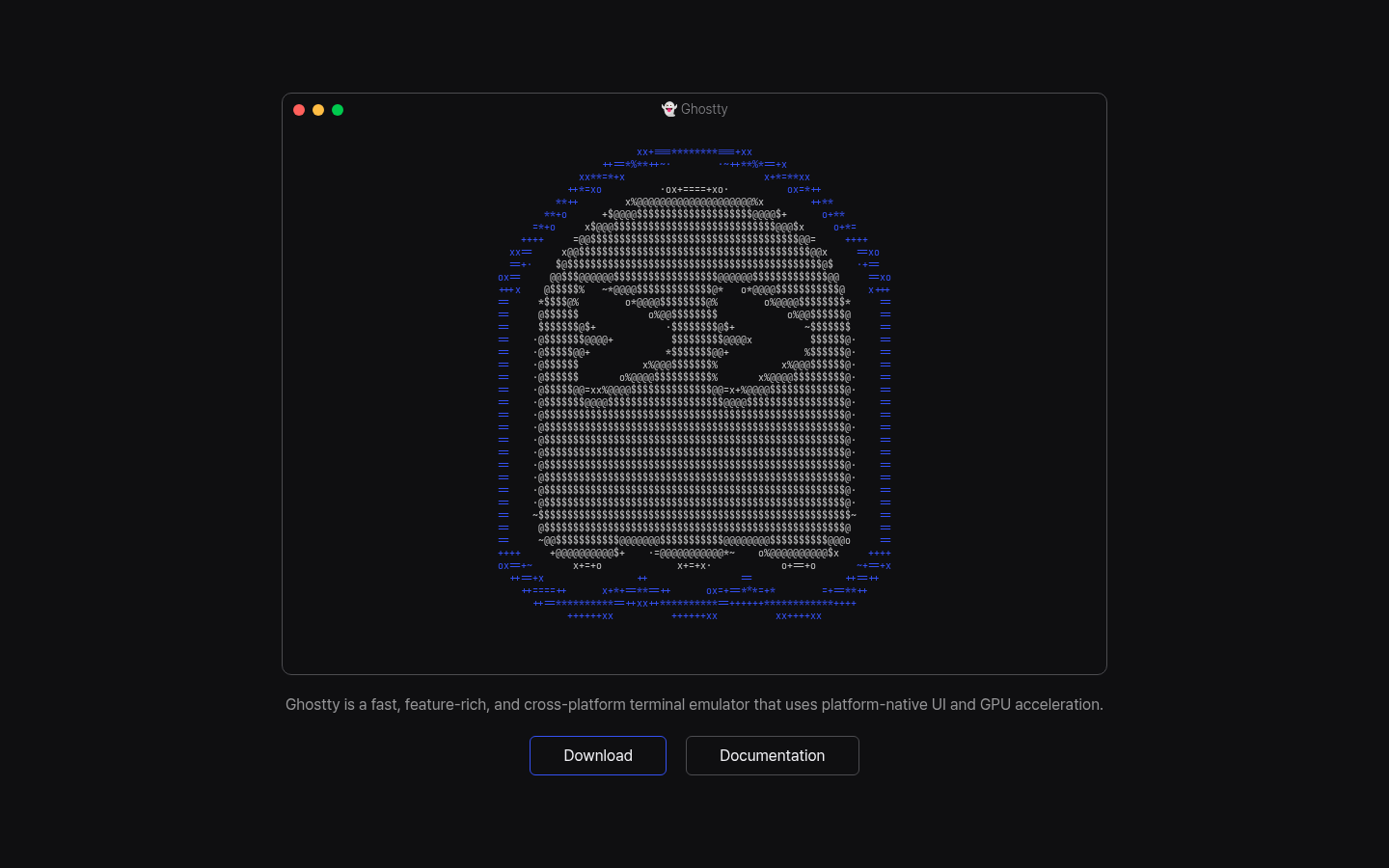 Ghostty homepage