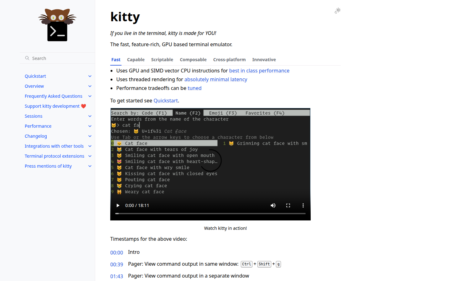 Kitty homepage