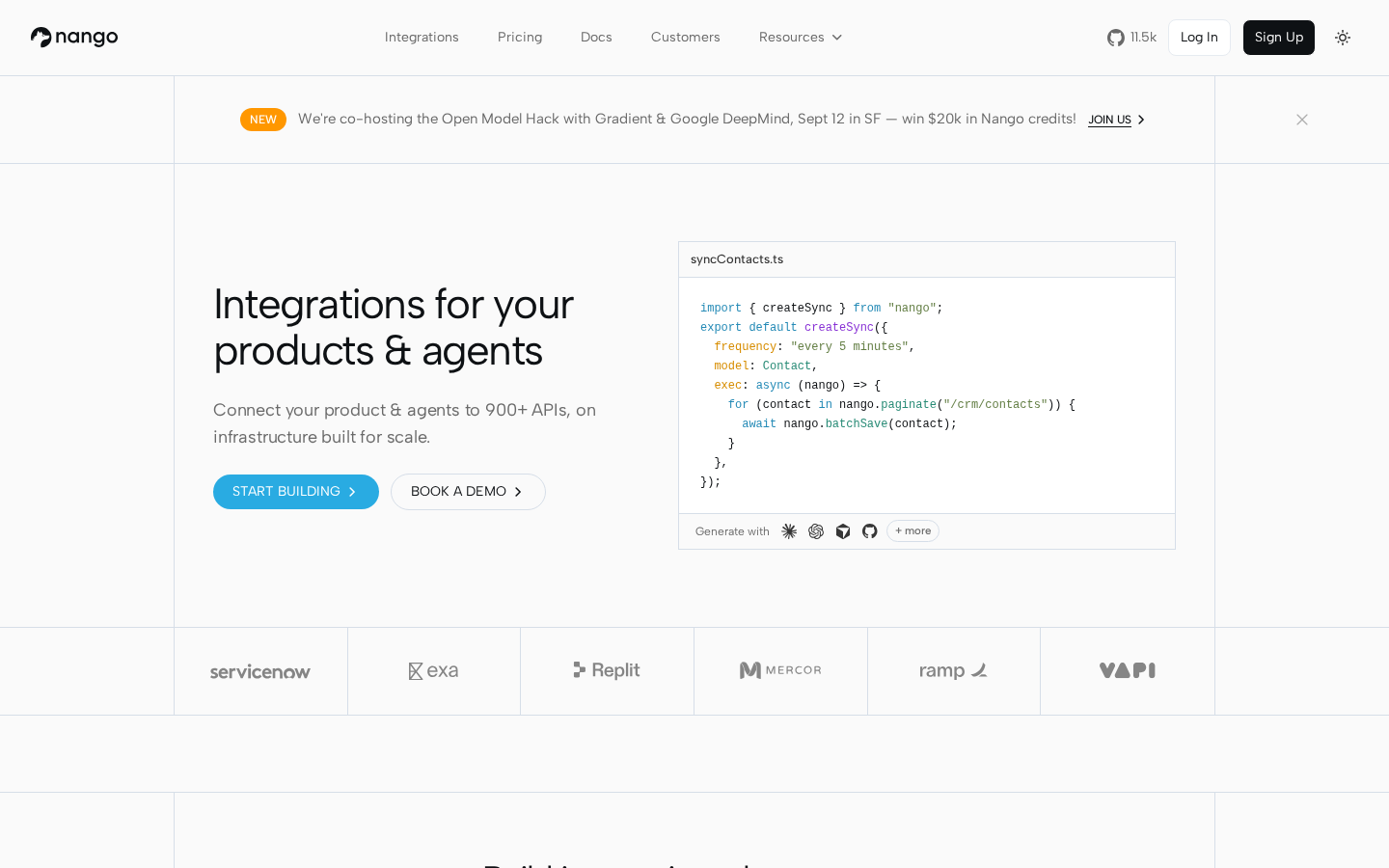 Nango homepage