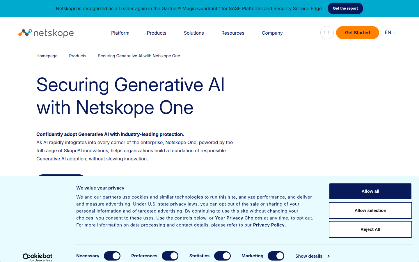 Netskope One Securing Generative AI