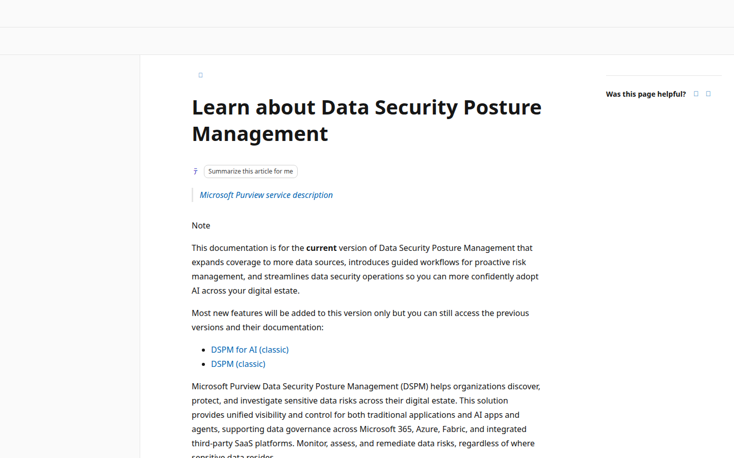 Microsoft Purview Data Security Posture Management