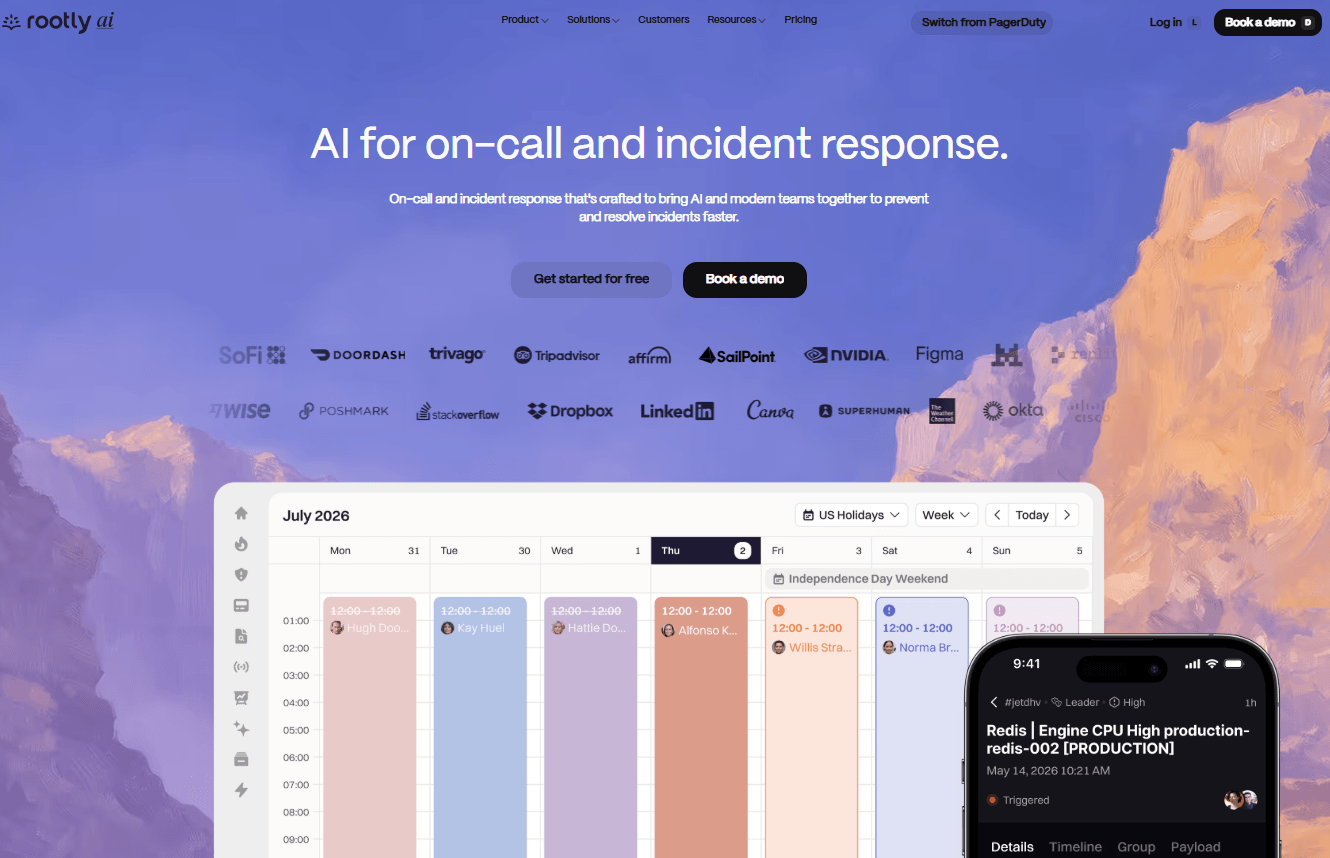 rootly homepage