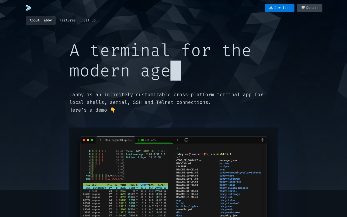 Tabby homepage